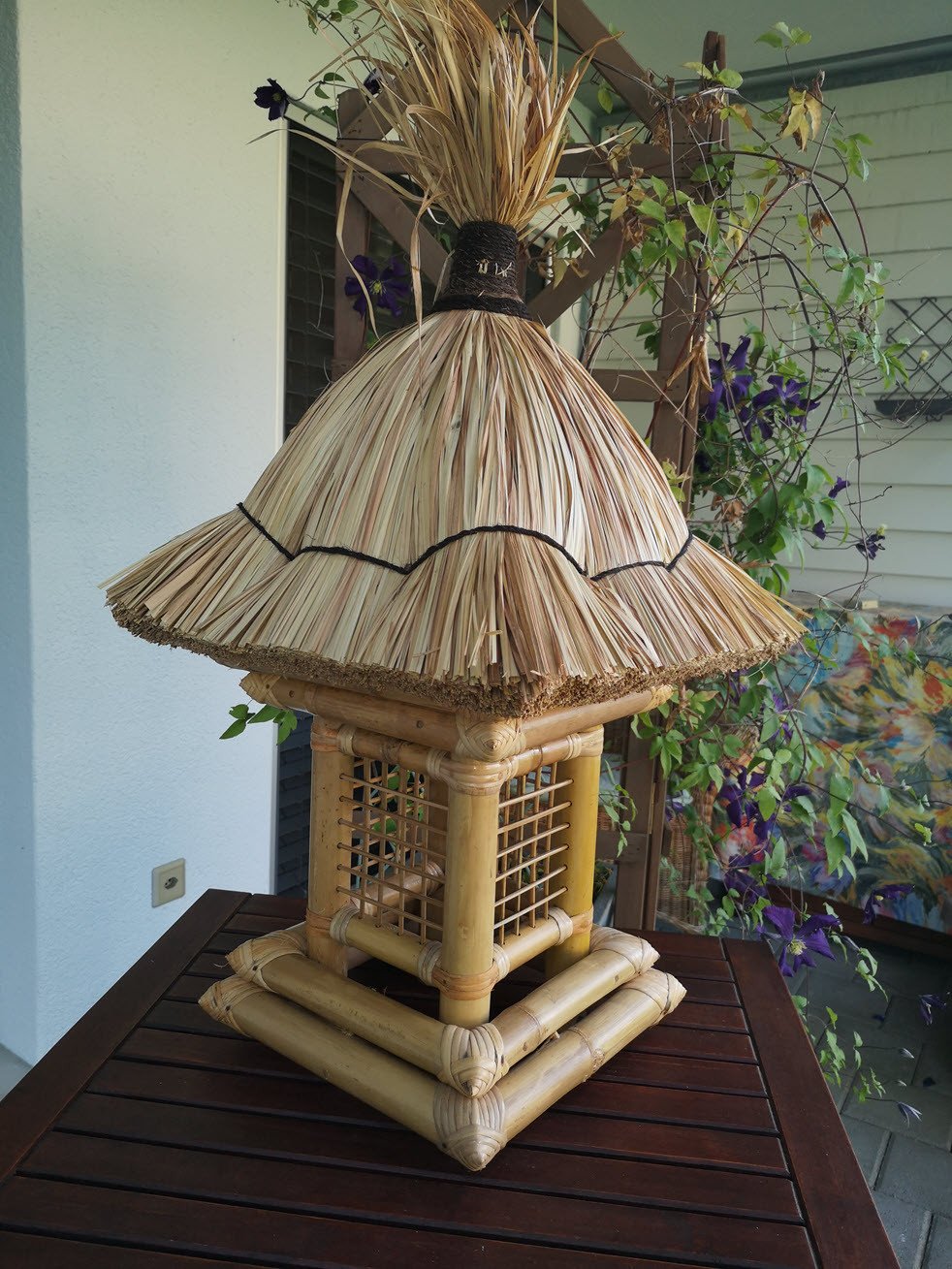 Garten-Laterne aus Bambus 85cm